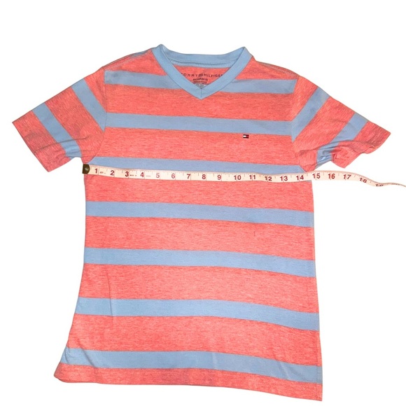 Tommy Hilfiger Red and Blue Striped Short Sleeve Tee - Picture 2 of 5
